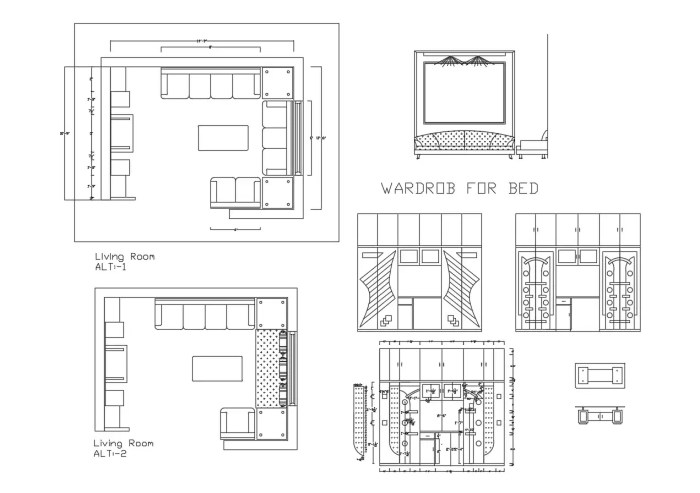 Desain ruang tamu dwg